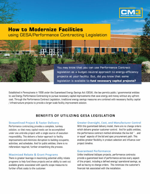 Article: How to Modernize Facilities Using GESA / Performance Contracting
